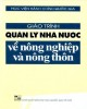 Giáo trình Quản lý nhà nước về nông nghiệp và nông thôn: Phần 1 - PGS.TS Phạm Kim Giao