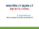 Bài giảng Nguyên lý quản lý dịch vụ công - TS. Nguyễn Hồng Sơn