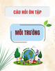 Câu hỏi ôn tập môn Môi trường