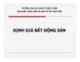 Bài giảng Định giá bất động sản