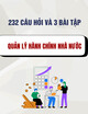 Tổng hợp 232 câu hỏi và 3 bài tập môn Quản lý hành chính nhà nước (2020-2021)